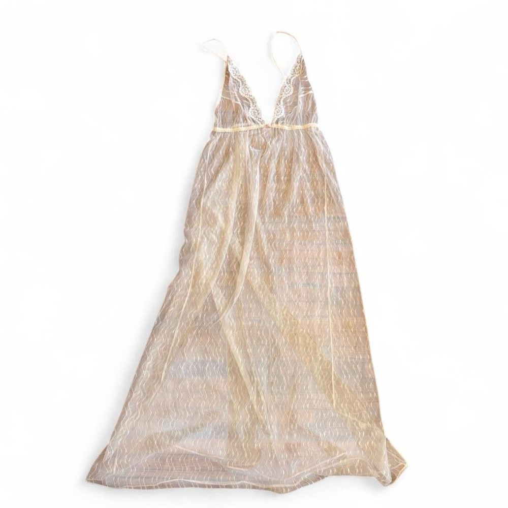 Beautiful vintage light baby pink sheer slip dress